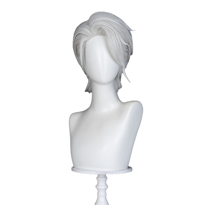 【Ready For Ship】DokiDoki Game Cosplay Men Wig Short Straight Silver Hair