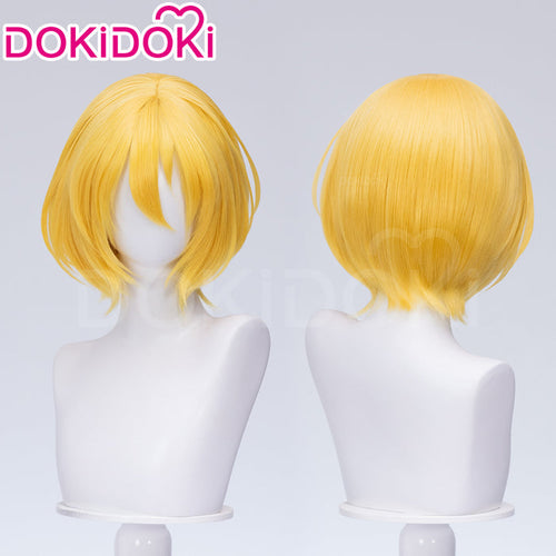 【Ready For Ship】DokiDoki Game Cosplay Men Wig Short Straight Yellow Hair