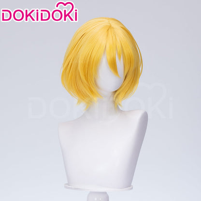 【Ready For Ship】DokiDoki Game Cosplay Men Wig Short Straight Yellow Hair