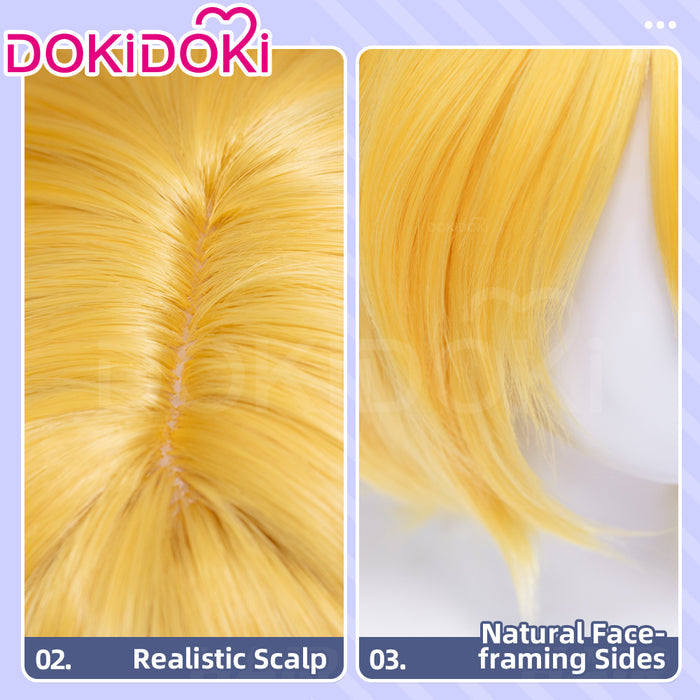 【Ready For Ship】DokiDoki Game Cosplay Men Wig Short Straight Yellow Hair