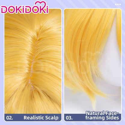 【Ready For Ship】DokiDoki Game Cosplay Men Wig Short Straight Yellow Hair
