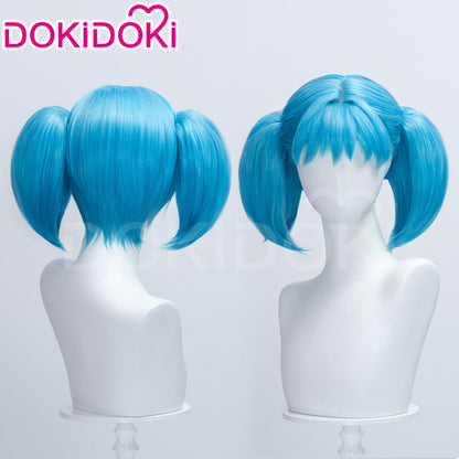 【Ready For Ship】DokiDoki Game Cosplay Wig Blue Double Ponytails