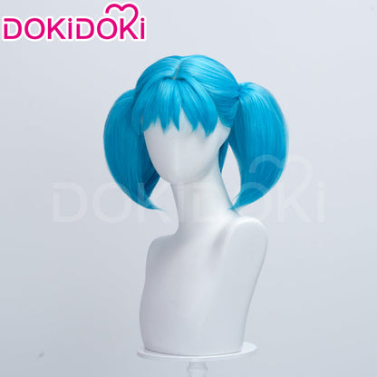 【Ready For Ship】DokiDoki Game Cosplay Wig Blue Double Ponytails