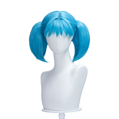 【Ready For Ship】DokiDoki Game Cosplay Wig Blue Double Ponytails