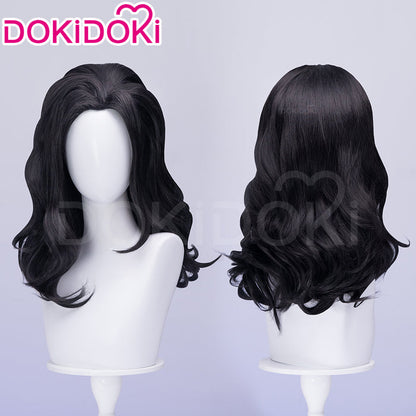 【Ready For Ship】DokiDoki Game Cosplay Wig Long Curly Black Hair
