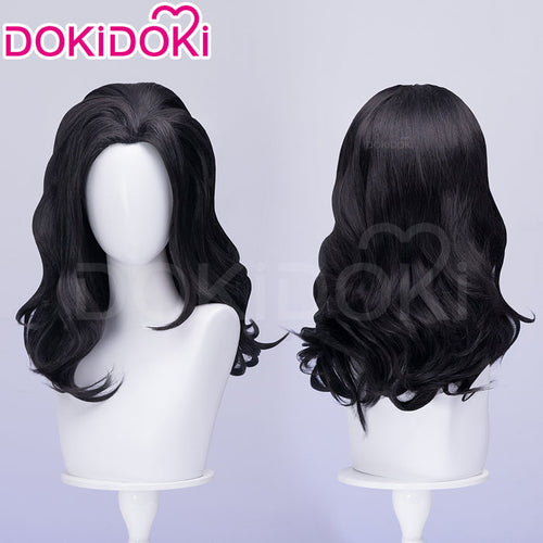 【Ready For Ship】DokiDoki Game Cosplay Wig Long Curly Black Hair