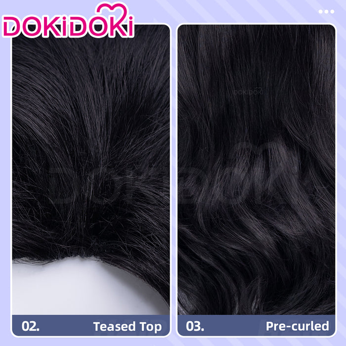 【Ready For Ship】DokiDoki Game Cosplay Wig Long Curly Black Hair