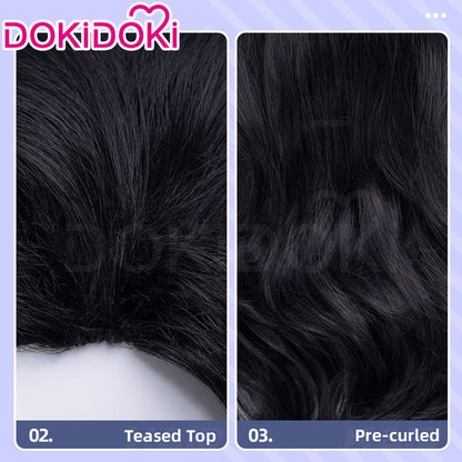 【Ready For Ship】DokiDoki Game Cosplay Wig Long Curly Black Hair