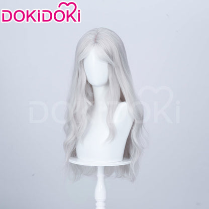 【Ready For Ship】DokiDoki Game Cosplay Wig Long Curly Silver Hair