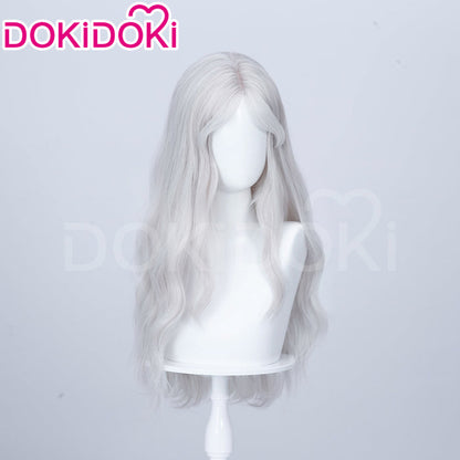 【Ready For Ship】DokiDoki Game Cosplay Wig Long Curly Silver Hair
