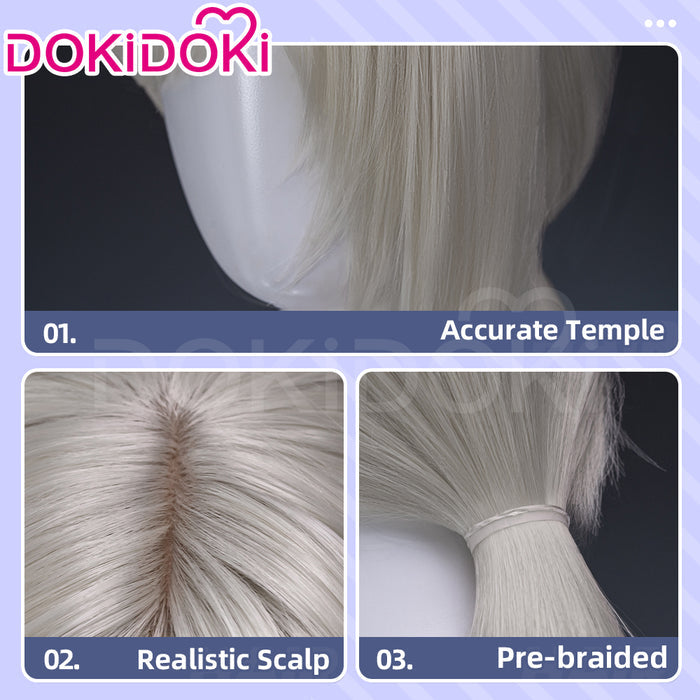 【Ready For Ship】DokiDoki Game Cosplay Wig Long Silver Hair