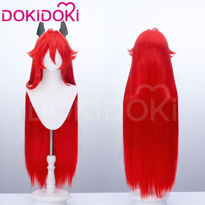 【Ready For Ship】DokiDoki Game Cosplay Wig Long Straight Red Hair