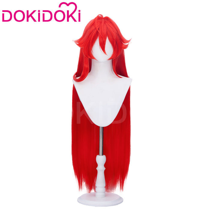 【Ready For Ship】DokiDoki Game Cosplay Wig Long Straight Red Hair