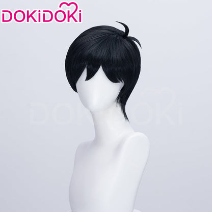 【Ready For Ship】DokiDoki Game Cosplay Wig Short Straight Black Hair