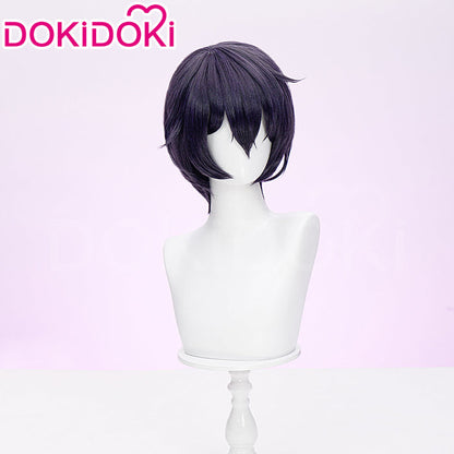 【Ready For Ship】DokiDoki Game Cosplay Wig Short Straight Dark Purple Hair