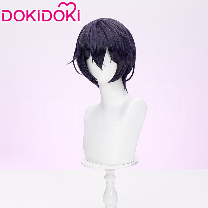 【Ready For Ship】DokiDoki Game Cosplay Wig Short Straight Dark Purple Hair