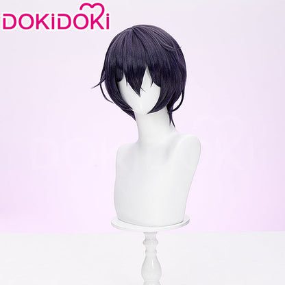 【Ready For Ship】DokiDoki Game Cosplay Wig Short Straight Dark Purple Hair