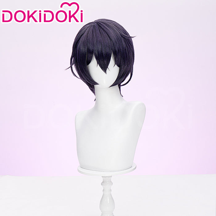 【Ready For Ship】DokiDoki Game Cosplay Wig Short Straight Dark Purple Hair