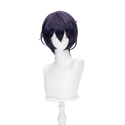【Ready For Ship】DokiDoki Game Cosplay Wig Short Straight Dark Purple Hair