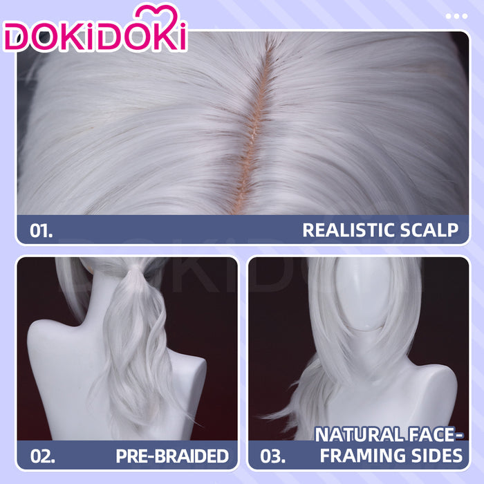 【Ready For Ship】DokiDoki Game Cosplay Wig White Long Straight Hair