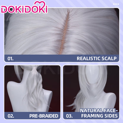 【Ready For Ship】DokiDoki Game Cosplay Wig White Long Straight Hair