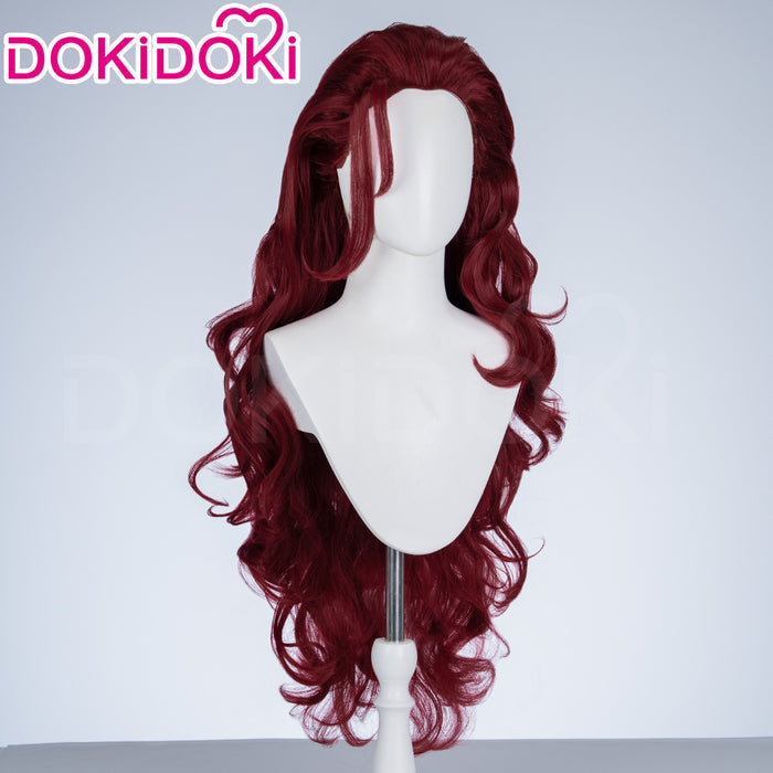 【Ready For Ship】Dokidoki Game Cosplay Woman Wig Long Curly Scarlet Red Orange Wig