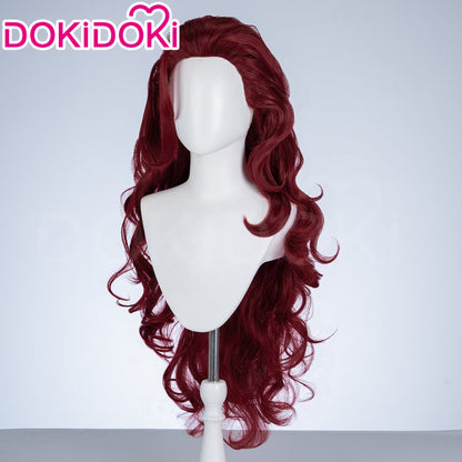 【Ready For Ship】Dokidoki Game Cosplay Woman Wig Long Curly Scarlet Red Orange Wig