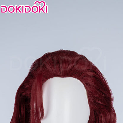 【Ready For Ship】Dokidoki Game Cosplay Woman Wig Long Curly Scarlet Red Orange Wig