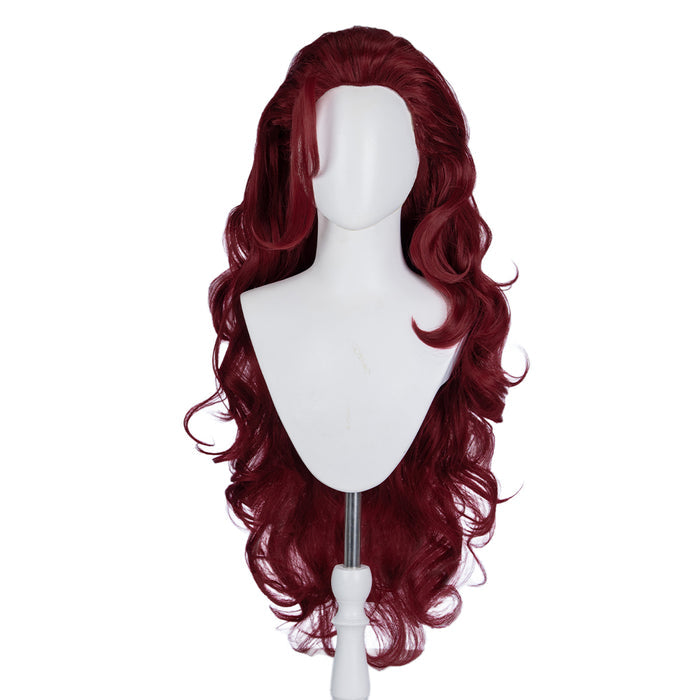 【Ready For Ship】Dokidoki Game Cosplay Woman Wig Long Curly Scarlet Red Orange Wig