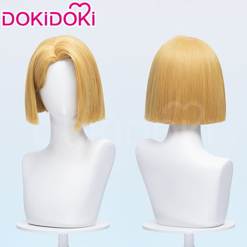 【Ready For Ship】DokiDoki Game Cosplay Woman Wig Short Straight Blond Hair