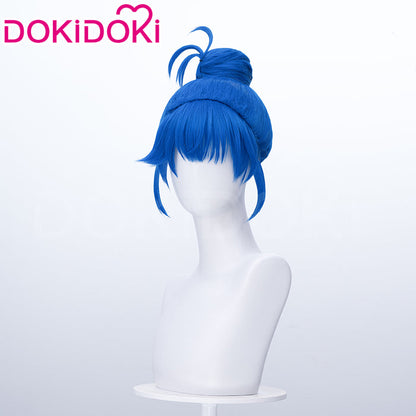 【Ready For Ship】DokiDoki Game Cosplay Women Wig Blue Hair Buns x LE SSERAFIM