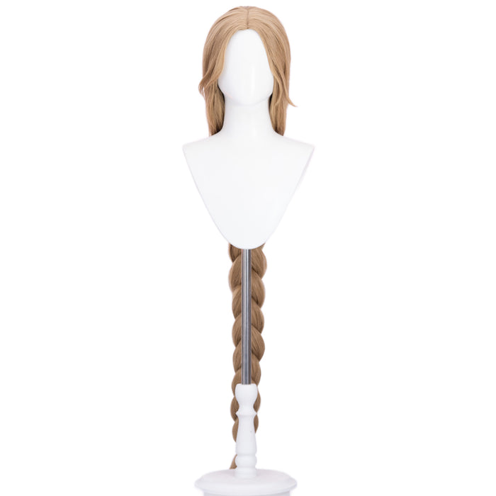 【Ready For Ship】DokiDoki Game Cosplay Women Wig Long Straight Dark Gold Hair Braid