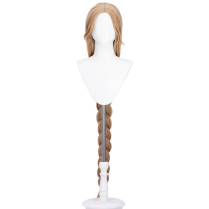 【Ready For Ship】DokiDoki Game Cosplay Women Wig Long Straight Dark Gold Hair Braid
