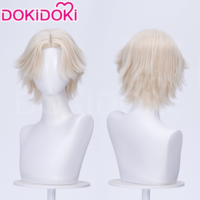 【Ready For Ship】DokiDoki Game Cosplay Women Wig Short Curly Blonde Hair