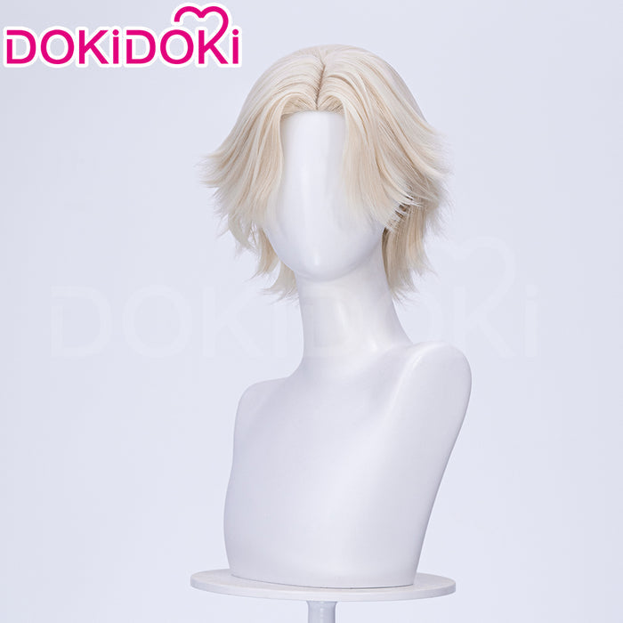 【Ready For Ship】DokiDoki Game Cosplay Women Wig Short Curly Blonde Hair