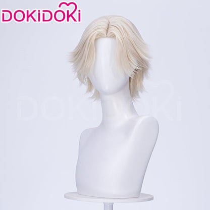 【Ready For Ship】DokiDoki Game Cosplay Women Wig Short Curly Blonde Hair