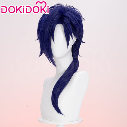 【Ready For Ship】DokiDoki Game DRAMAtical Murder Cosplay Koujaku Wig Long Dark Navy Hair Side ponytail