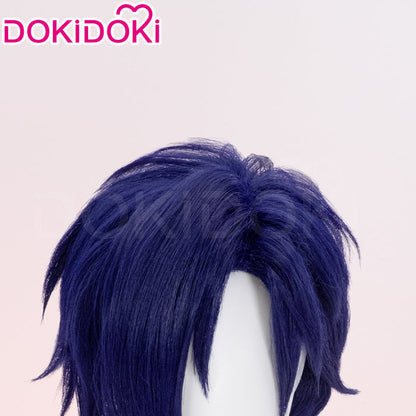 【Ready For Ship】DokiDoki Game DRAMAtical Murder Cosplay Koujaku Wig Long Dark Navy Hair Side ponytail