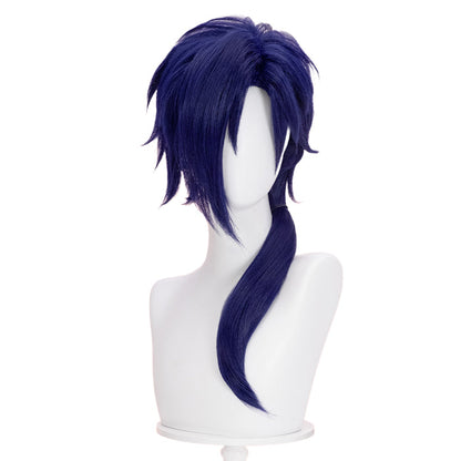 【Ready For Ship】DokiDoki Game DRAMAtical Murder Cosplay Koujaku Wig Long Dark Navy Hair Side ponytail