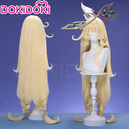 【Ready For Ship】DokiDoki Game Genshin Impact Cosplay Alice Wig Long Curly Blond Gradient Hair " A " Song of the Welkin Moon