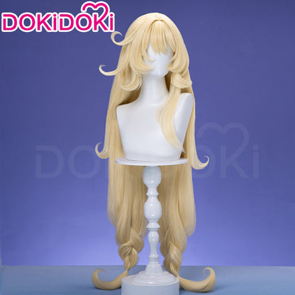 【Ready For Ship】DokiDoki Game Genshin Impact Cosplay Alice Wig Long Curly Blond Gradient Hair " A " Song of the Welkin Moon