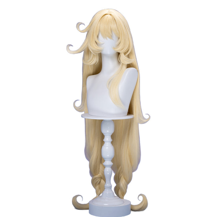 【Ready For Ship】DokiDoki Game Genshin Impact Cosplay Alice Wig Long Curly Blond Gradient Hair " A " Song of the Welkin Moon