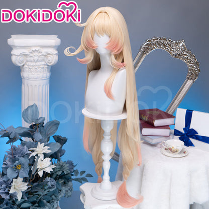 【Ready For Ship】DokiDoki Game Genshin Impact Cosplay Alice Wig Long Curly Blond Gradient Hair " A " Song of the Welkin Moon