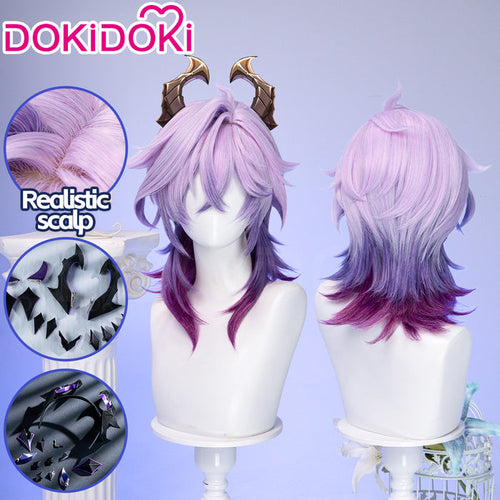 【Ready For Ship】DokiDoki Game Genshin Impact Cosplay Durin Purple Wig Song of the Welkin Moon / Head Accessory