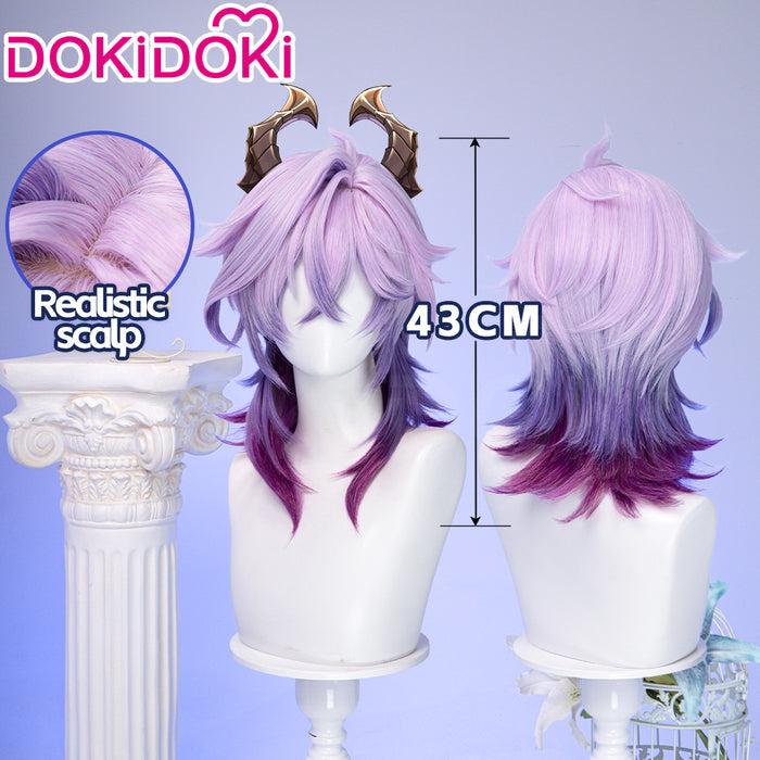 【Ready For Ship】DokiDoki Game Genshin Impact Cosplay Durin Purple Wig Song of the Welkin Moon / Head Accessory