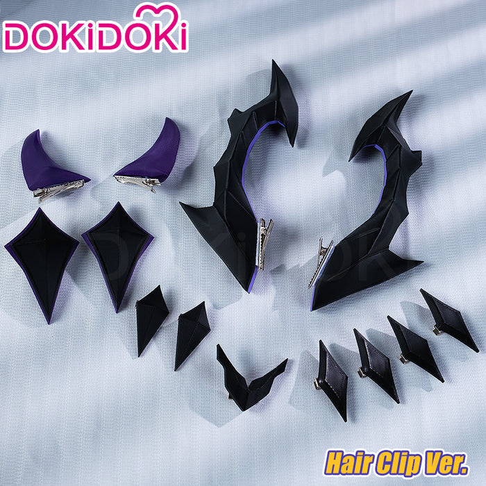【Ready For Ship】DokiDoki Game Genshin Impact Cosplay Durin Purple Wig Song of the Welkin Moon / Head Accessory