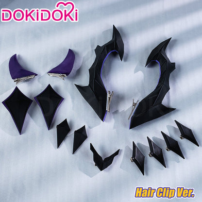 【Ready For Ship】DokiDoki Game Genshin Impact Cosplay Durin Purple Wig Song of the Welkin Moon / Head Accessory