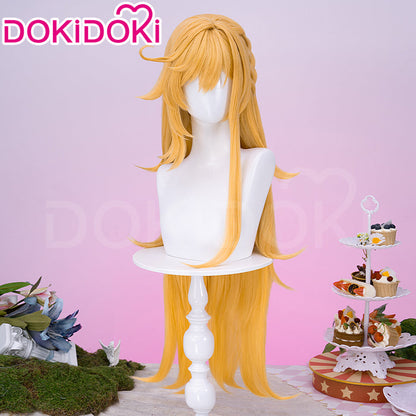 【Ready For Ship】DokiDoki Game Genshin Impact Cosplay Escoffier Wig Long Straight Yellow Hair