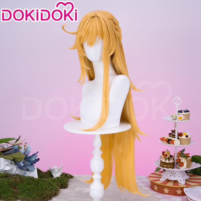 【Ready For Ship】DokiDoki Game Genshin Impact Cosplay Escoffier Wig Long Straight Yellow Hair