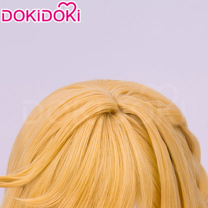 【Ready For Ship】DokiDoki Game Genshin Impact Cosplay Escoffier Wig Long Straight Yellow Hair